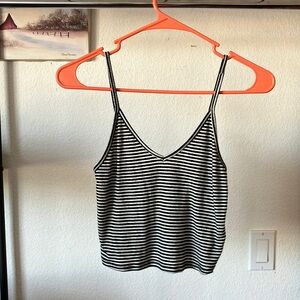 Black and White striped crop top